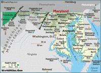 Maryland State drug alcohol testing and screening coverage area.