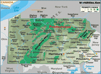 Pennsylvania State drug alcohol testing and screening coverage area.