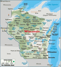 Wisconsin State drug alcohol testing and screening coverage area.