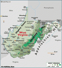 West Virginia State drug alcohol testing and screening coverage area.